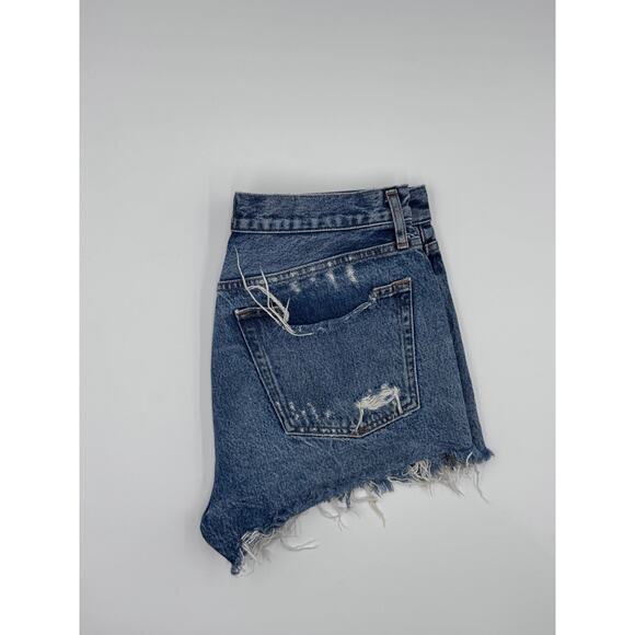 AGOLDE Womens Distressed Cutoff Denim Shorts - Picture 2 of 5